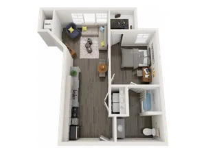 A2 | 1 bed 1 bath | from 637 square feet