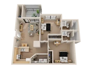 2 Bedroom 2 Bathroom A