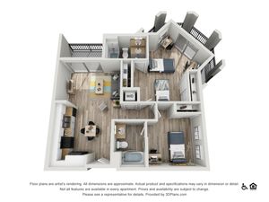 B1J | 2 bed 2 bath | from 1113 square feet