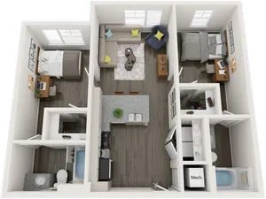 B2 | 2 bed 2 bath | from 809 square feet