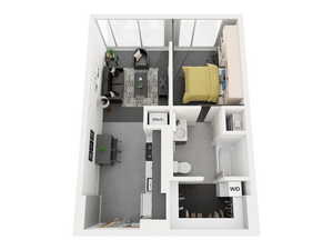 1x1 1A Floor Plan Image
