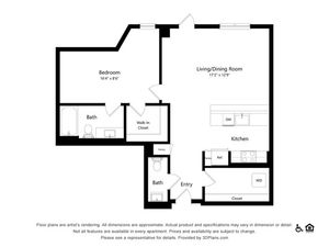 A12 | 1x1 | 869 sq ft