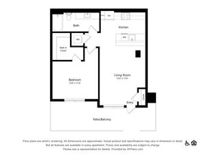 A2 | 1x1 | 791 sq ft