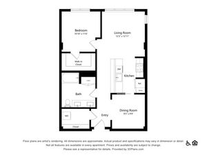 A14.1D | 1x1 | 850 sq ft
