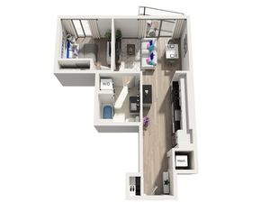 A1 | 1x1 | 611 sq ft