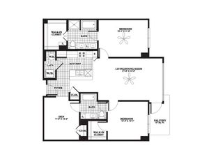 Two Bedroom Two Bath (1,294 SF)