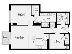 A5 | 1 bed 1.5 bath | 1006 Sq. Ft