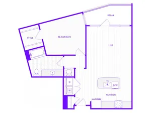 One Bedroom One Bath (959 SF)