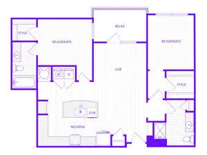 Two Bedroom Two Bath (1315 SF)