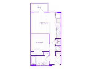 Studio One Bath (623 SF)