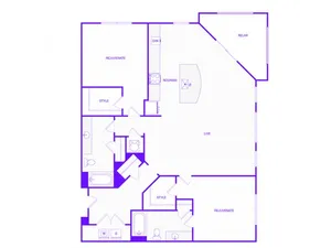 Two Bedroom Two Bath (1384 SF)