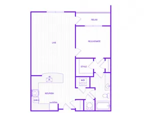 One Bedroom One Bath (846 SF)