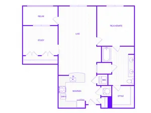 One Bedroom One Bath (1084 SF)