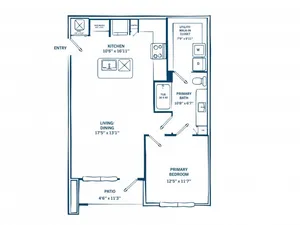 A1A | 1 bed 1 bath | 817 sq ft