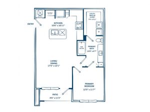 A1 | 1 bed 1 bath | 817 sq ft