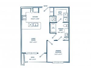 A1C | 1 bed 1 bath | 698 sq ft
