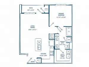 A2 | 1 bed 1 bath | 900 sq ft