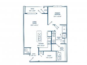 A3B-H | 2 bed 2 bath | 950 sq ft