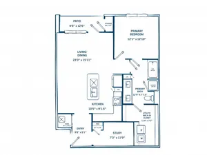 A3A | 1 bed 1 bath | 1051 sq ft