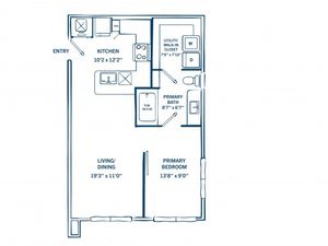 E1C | 1 bed 1 bath | 605 sq ft