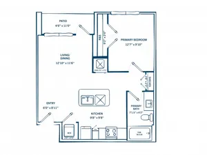 E2D | 1 bed 1 bath | 741 sq ft