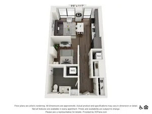 S4 | Studio | 597 sq ft