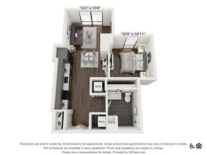 A4 | 1 bed 1 bath | 670 sq ft