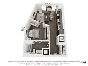A6 | 1 bed 1 bath | 695 sq ft