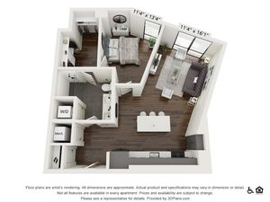A11 | 1 bed 1 bath | 738 sq ft