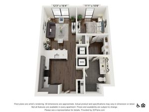 A15 | 1 bed 1 bath | 770 sq ft