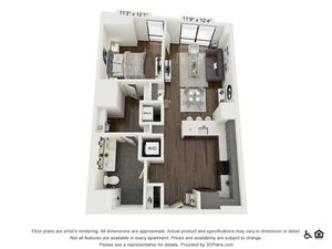 A21 | 1 bed 1 bath | 844 sq ft