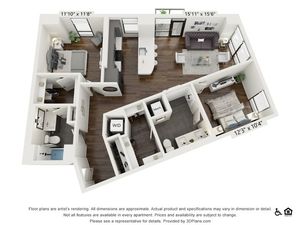 B2 | 2 bed 2 bath | 1133 sq ft