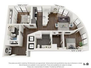 B4 | 2 bed 2 bath | 1173 sq ft