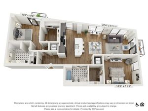 PH-B2 | 2 bed 2 bath | 1266 sq ft