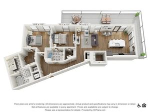 PH-B4 | 2 bed 2 bath | 1301 sq ft