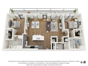 PH-B5 | 2 bed 2 bath | 1301 sq ft