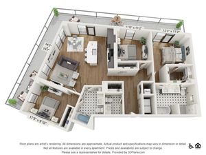 PH-C1 | 3 bed 2 bath | 1428 sq ft