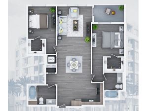 2 bedroom C12-B 1191 Sq ft