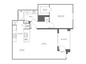 Cocoa One Bedroom One Bath (803 SF)