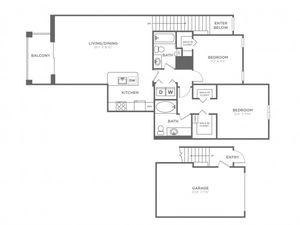 Jupiter Two Bedroom Two Bath (1176 SF)