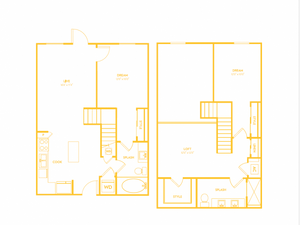 Two Bedroom Two Bath Loft (1289 SF)