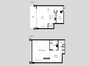 The Rio - Loft | 1 bed 2 bath | from 1107 square feet