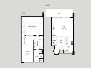 The Tower - Loft | 1 bed 2 bath | from 1061 square feet