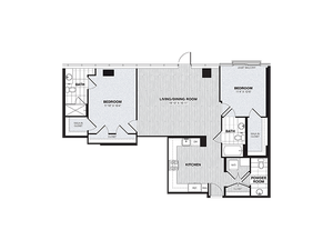 Two Bedroom Two and Half Bath (1,241 SF)