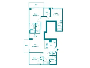 Three Bedroom Three Bath (1440 SF)