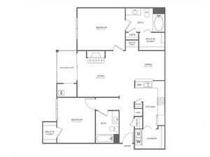 Two Bedroom Two Bath (1171 SF)