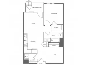 1j | 1 bed 1 bath | from 797 square feet