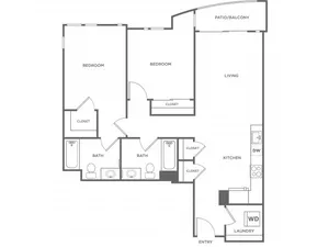2e | 2 bed 2 bath | from 975 square feet