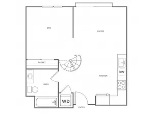 2h | 1 bed 1 bath | from 795 square feet
