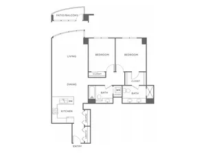 Plan1 | 2 bed 2 bath | from 1202 square feet
